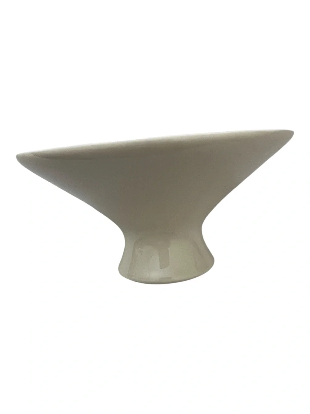 Vintage MCM Atomic Starburst Stellar Pedestal Dessert Fruit Bowl Cream 5.25”